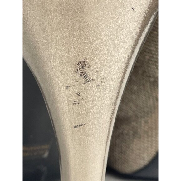 Guess Women's Gold Glitter Multi Fabric Peep Toe Pumps Sz 10M - Original Box - Picture 12 of 12